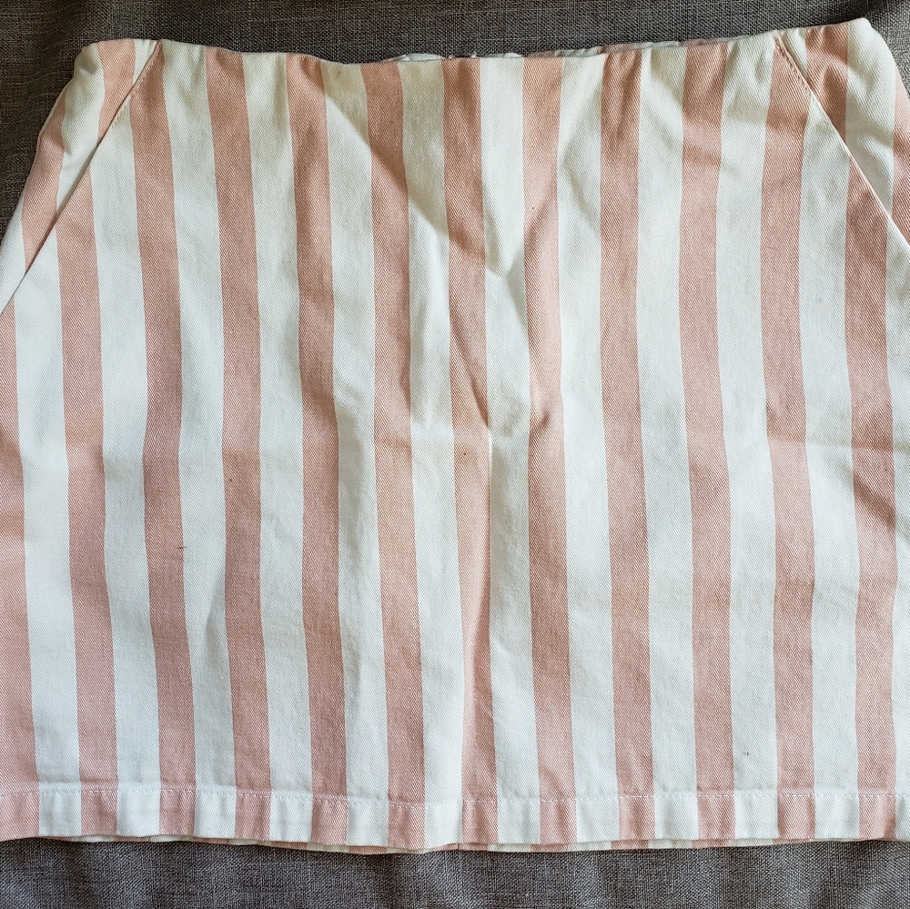 Pink Striped Mini Skirt